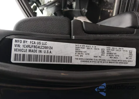 2020 Jeep Grand Cherokee Limited X 4X4 z USA, uszkodzony, nr VIN 1C4RJFBG4LC398124